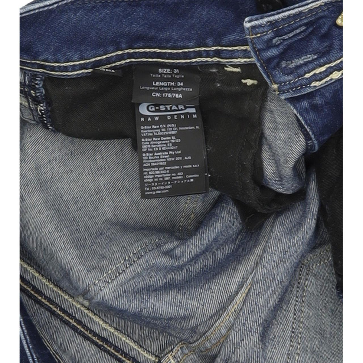 G-Star New Ford Women Blue Straight Regular Stretch Jeans W31 L32