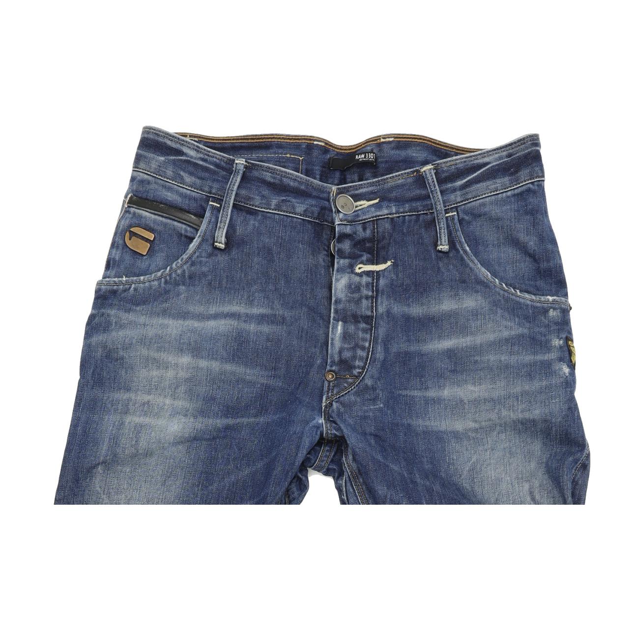 G-Star Riley Men Blue Tapered Loose Jeans W29 L32