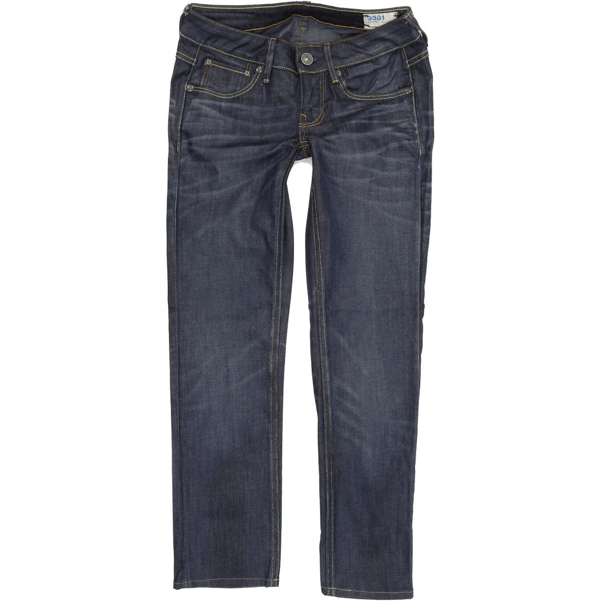 G-Star 3301 Women Blue Straight Regular Stretch Jeans W26 L28