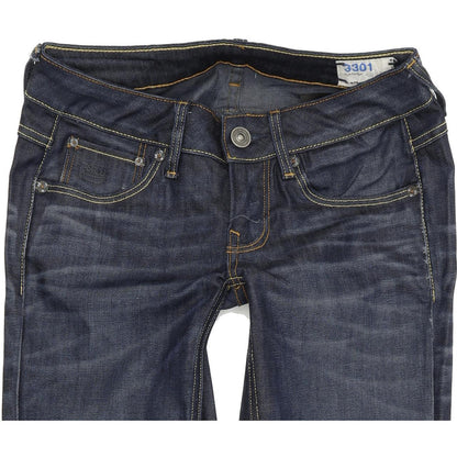 G-Star 3301 Women Blue Straight Regular Stretch Jeans W26 L28