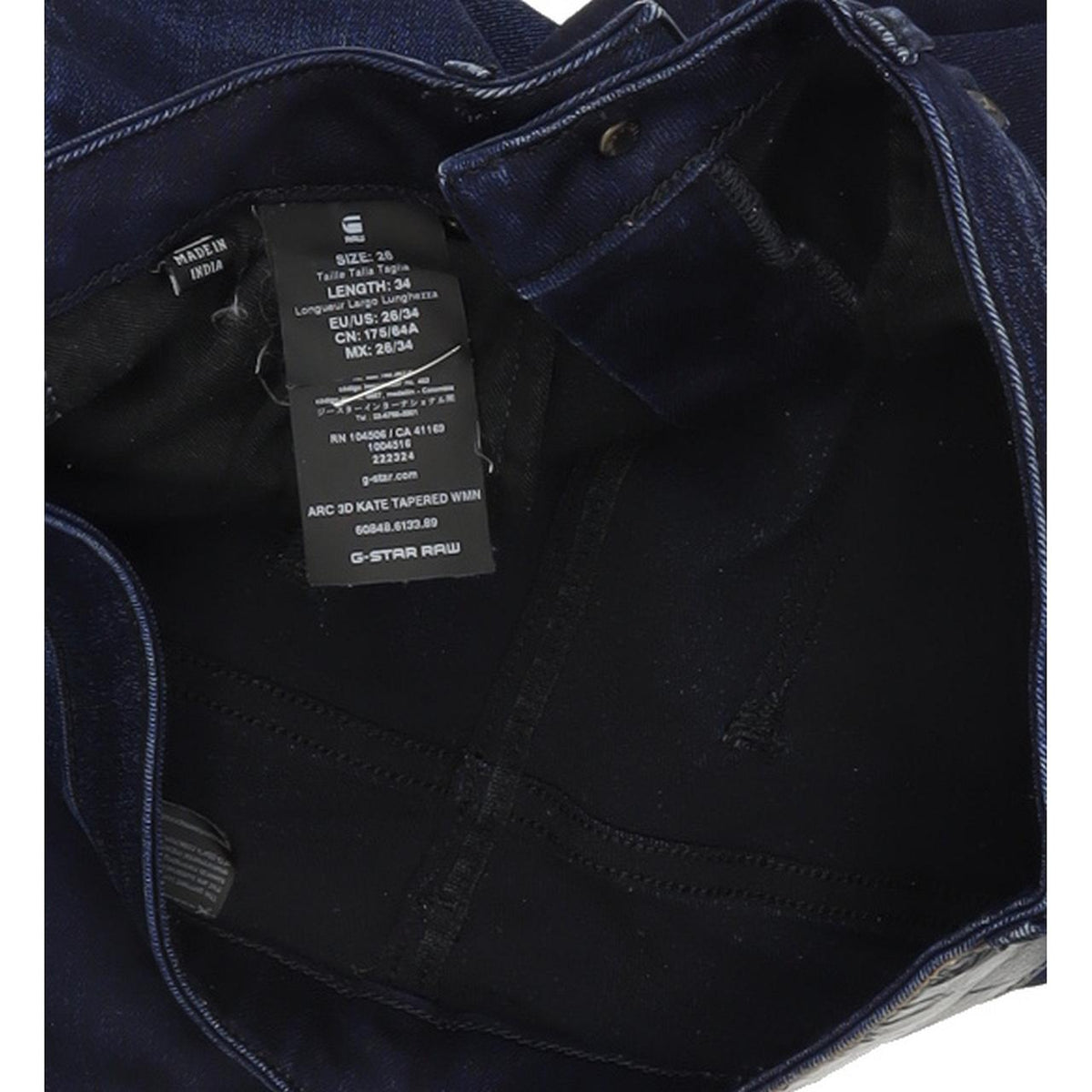G-Star Arc 3D Kate Women Blue Tapered Slim Stretch Jeans W26 L34