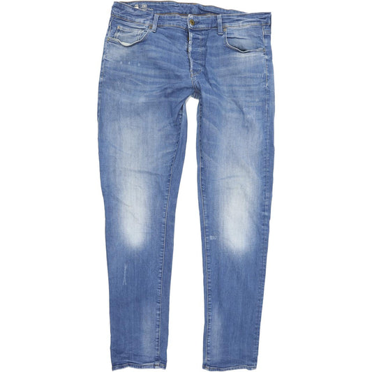 G-Star 3301 Men Blue Tapered Regular Stretch Jeans W35 L36