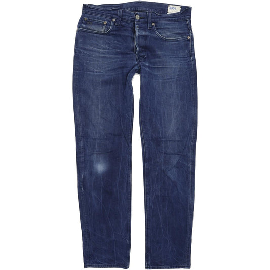 G-Star 3301 Men Blue Straight Regular Jeans W32 L34