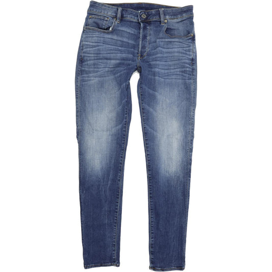 G-Star 3301 Men Blue Skinny Slim Stretch Jeans W32 L34