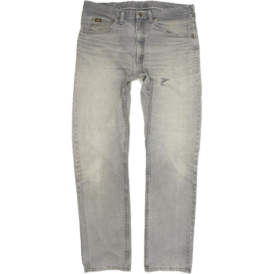 Lee Men Grey Straight Regular Jeans W36 L32