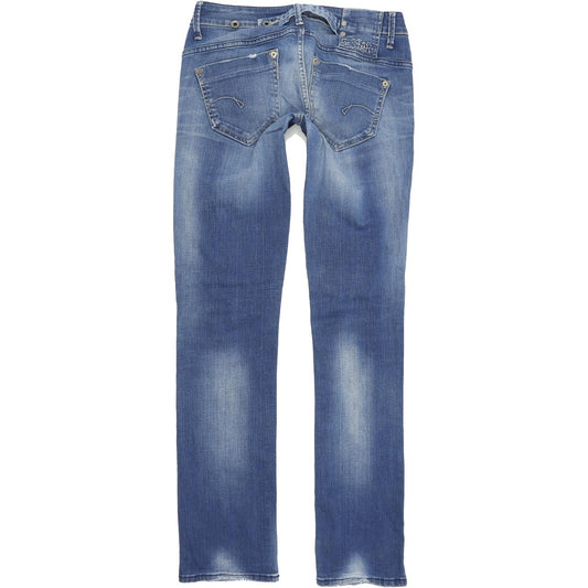 G-Star Women Blue Straight Regular Stretch Jeans W27 L32