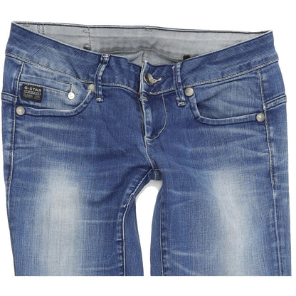 G-Star Women Blue Straight Regular Stretch Jeans W27 L32