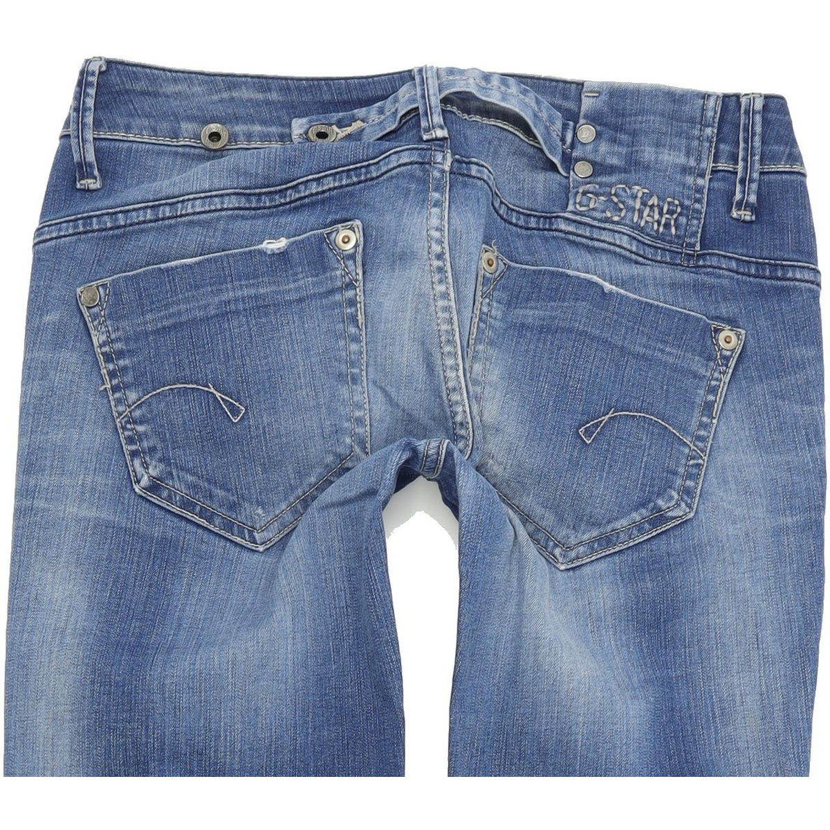 G-Star Women Blue Straight Regular Stretch Jeans W27 L32