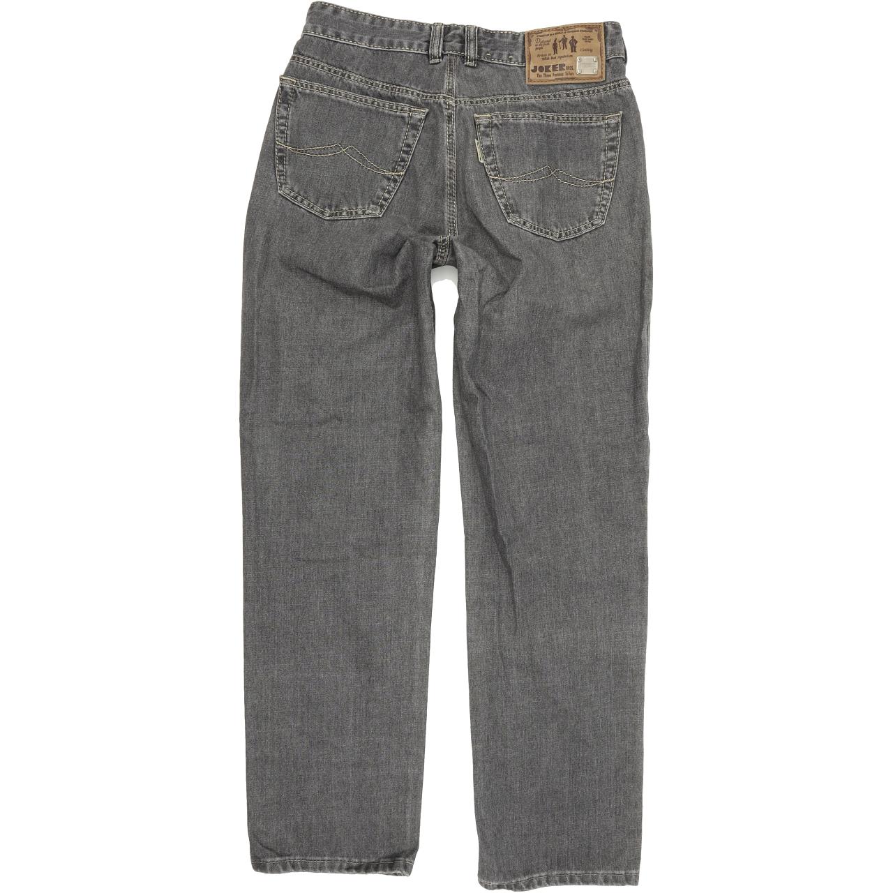 Joker Double Saddle Stitched Men Charcoal Straight Regular Jeans W32 L32