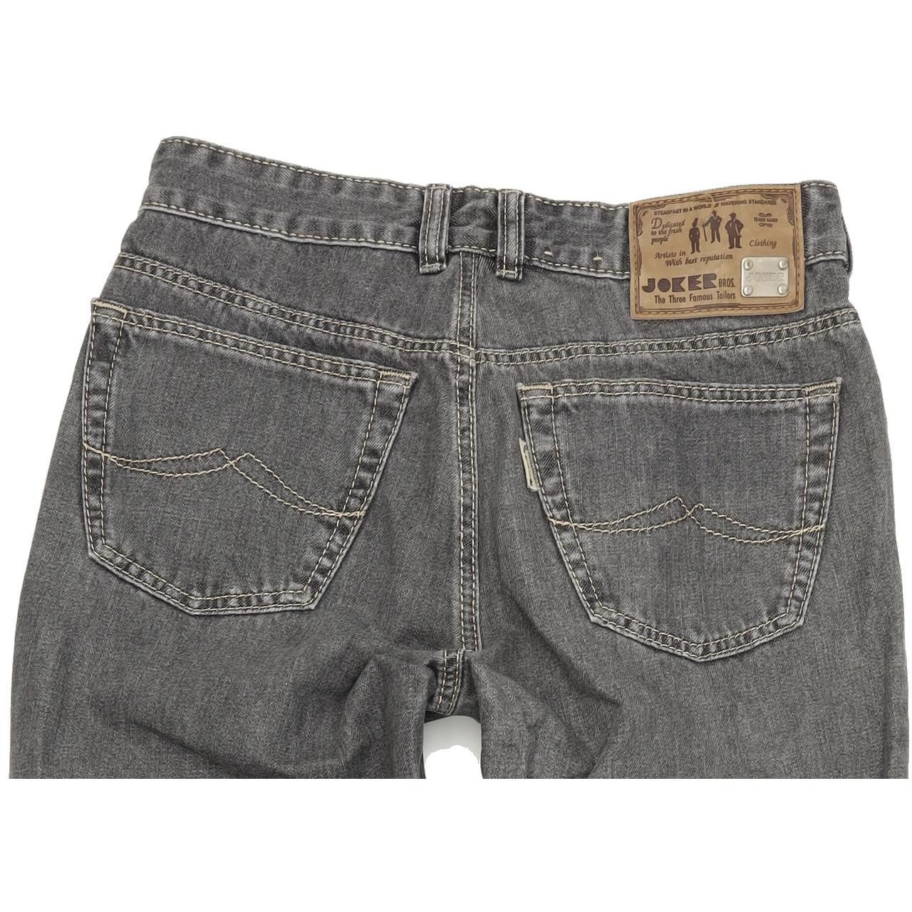 Joker Double Saddle Stitched Men Charcoal Straight Regular Jeans W32 L32