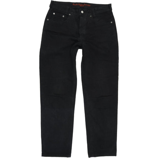 Joker Double Saddle Stitched Men Black Straight Regular Jeans W33 L32