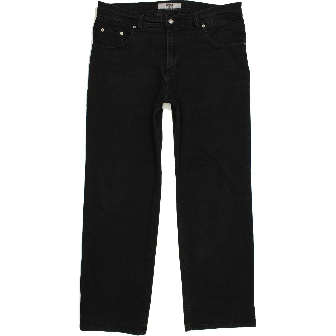 Pioneer Men Black Straight Regular Stretch Jeans W38 L30