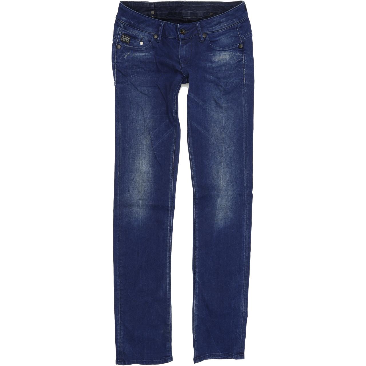 G-Star Women Blue Straight Regular Stretch Jeans W28 L34