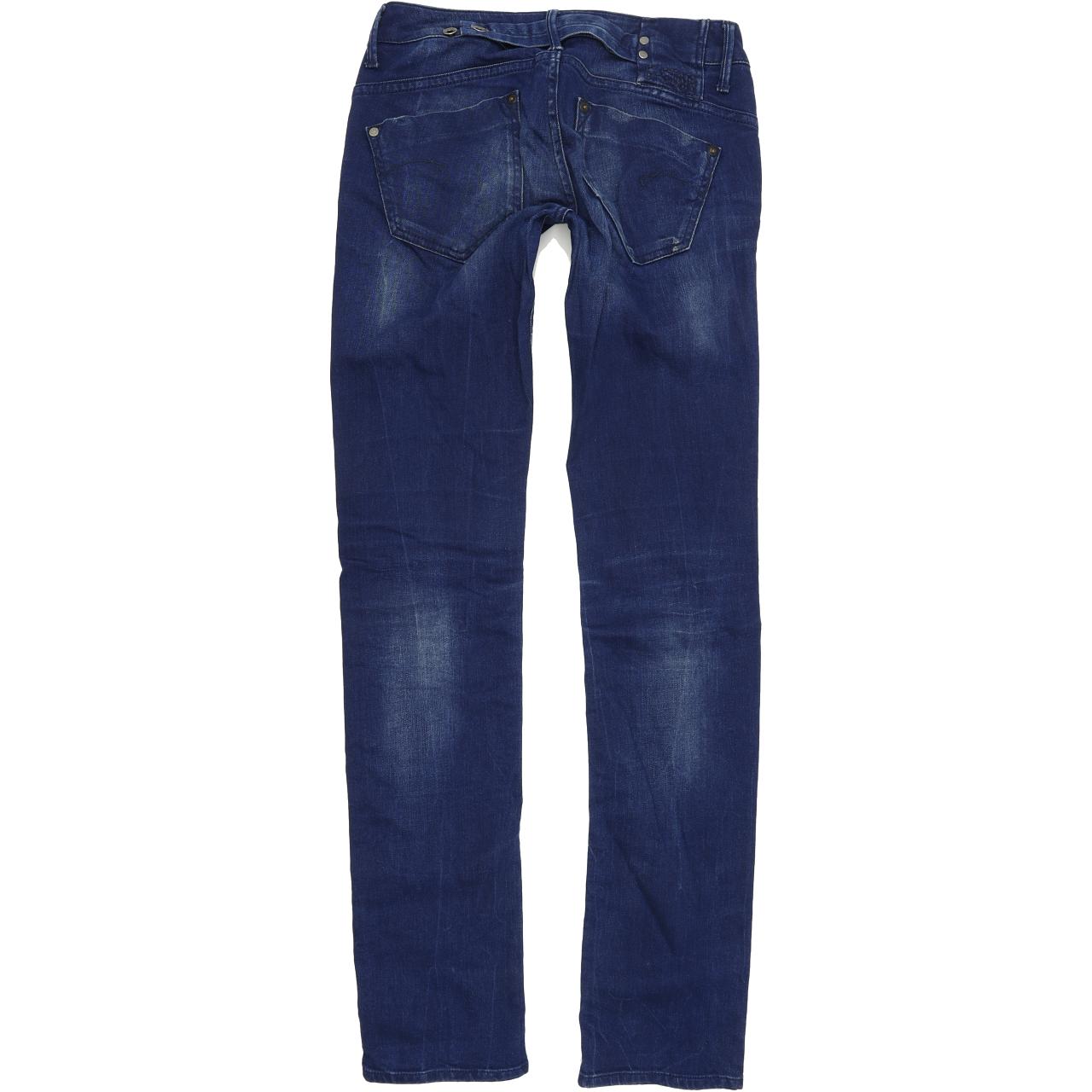 G-Star Women Blue Straight Regular Stretch Jeans W28 L34