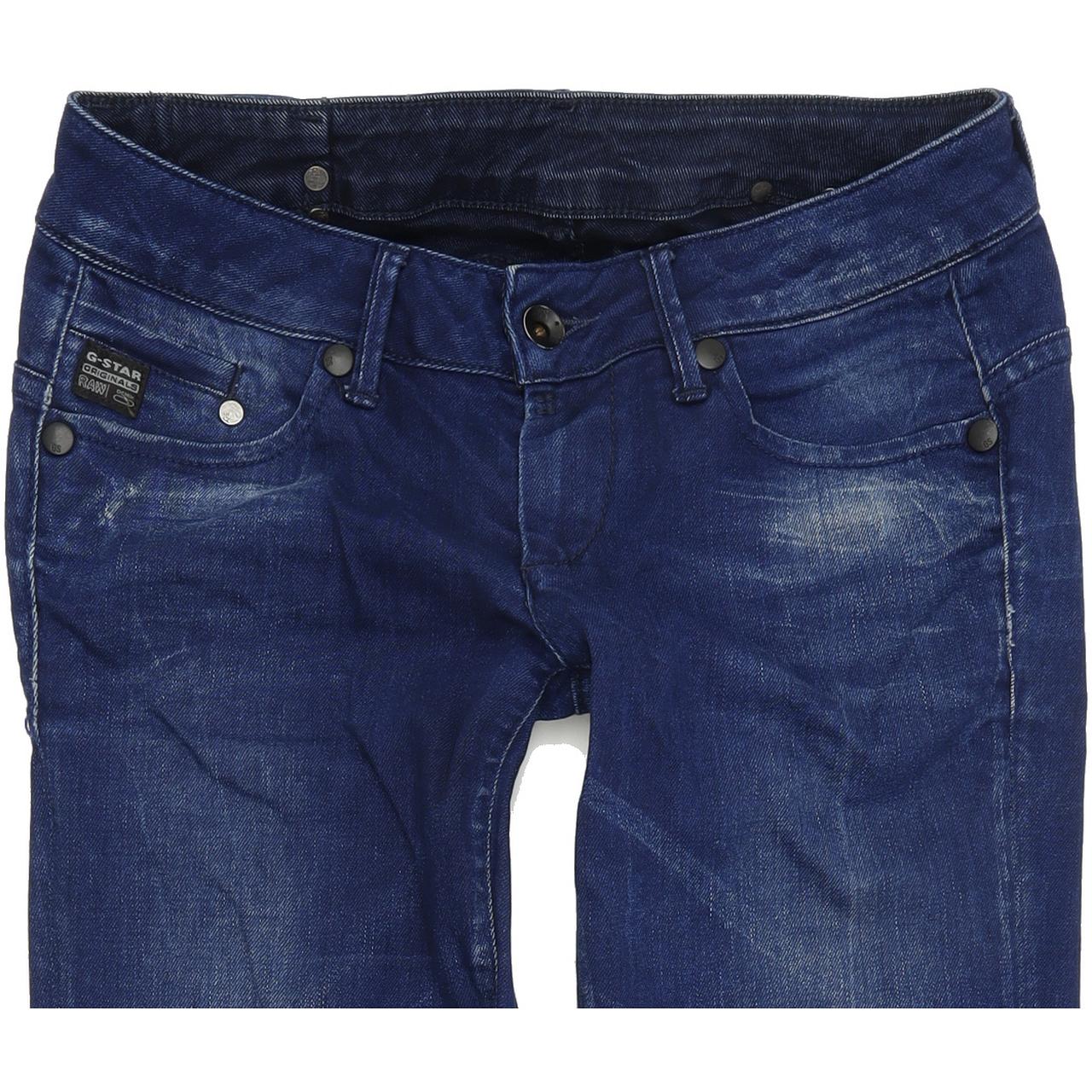 G-Star Women Blue Straight Regular Stretch Jeans W28 L34