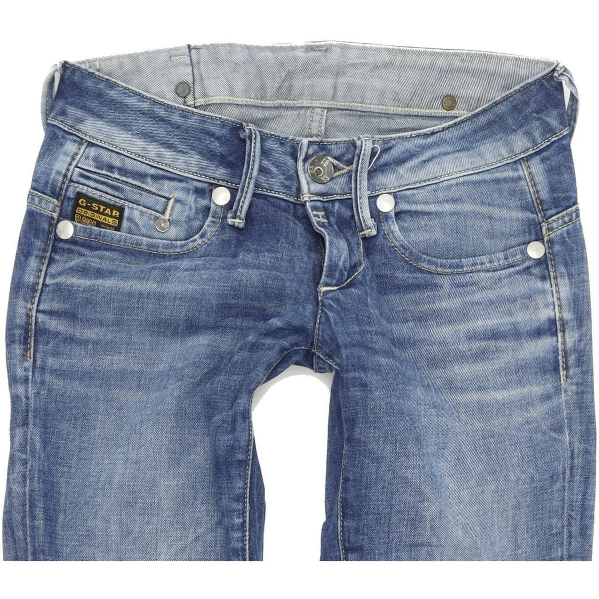 G-Star Women Blue Straight Regular Stretch Jeans W26 L32