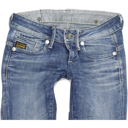 G-Star Women Blue Straight Regular Stretch Jeans W26 L32