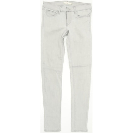 Levi's 711 Women Grey Skinny Slim Stretch Jeans W27 L32
