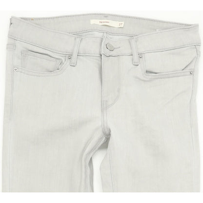 Levi's 711 Women Grey Skinny Slim Stretch Jeans W27 L32