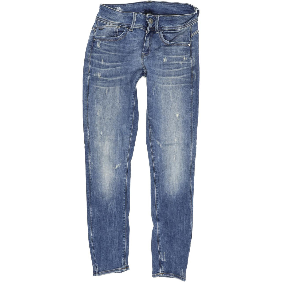 G-Star Lynn Mid Women Blue Skinny Slim Stretch Jeans W27 L29