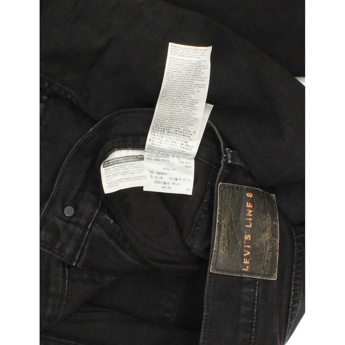 Levi's Line 8 Women Black Skinny Slim Stretch Jeans W32 L34