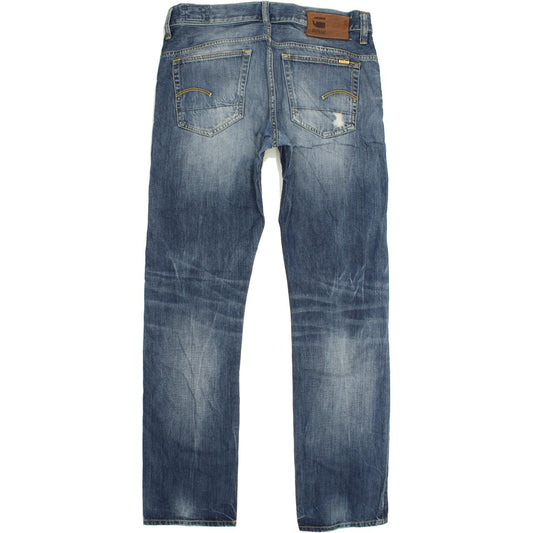 G-Star 3301 Men Blue Straight Slim Jeans W33 L32