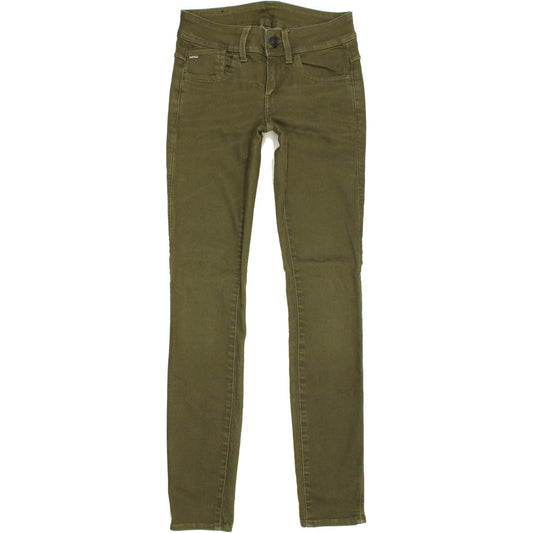 G-Star Women Khaki Skinny Slim Jeans W24 L30