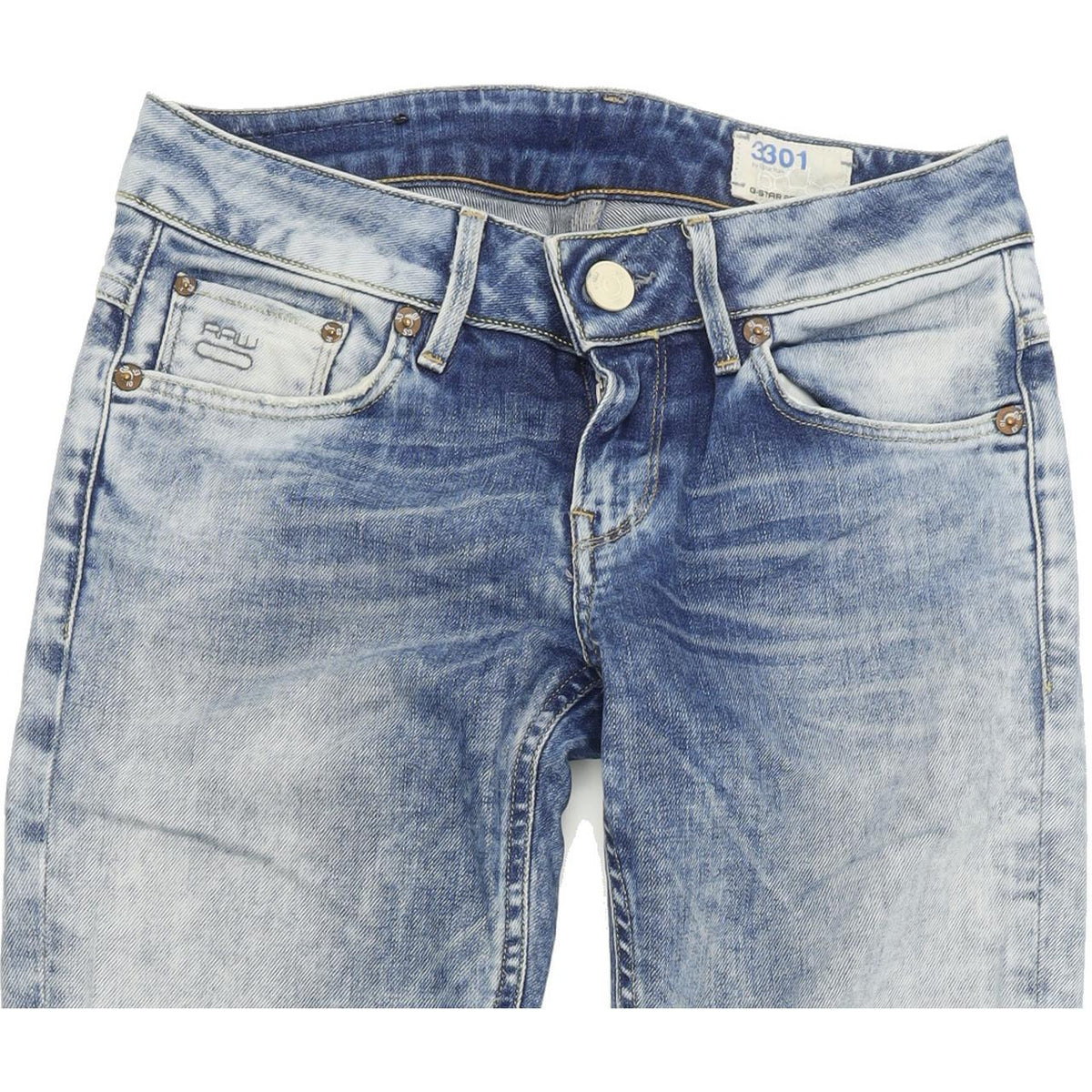 G-Star 3301 Women Blue Skinny Slim Stretch Jeans W26 L32