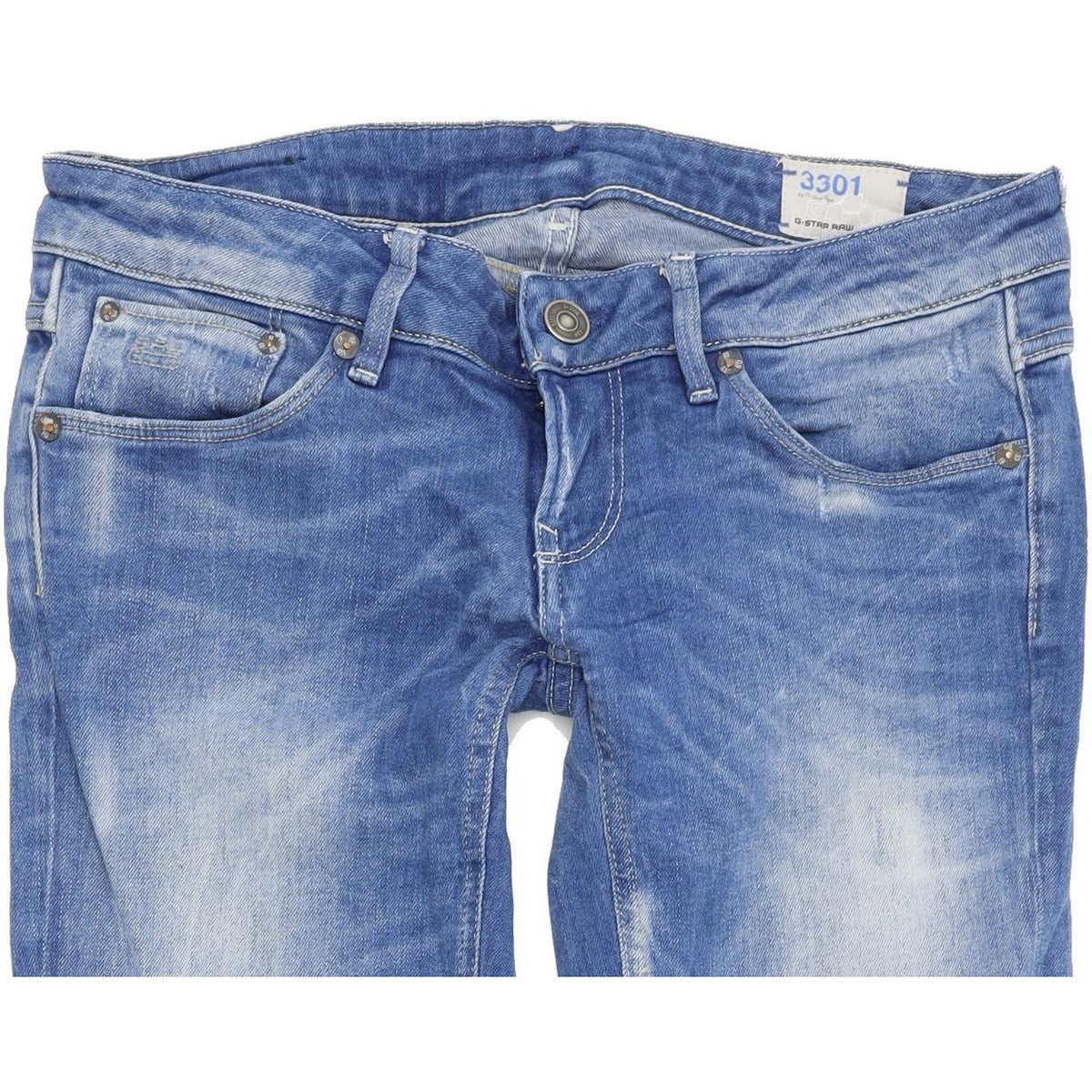 G-Star 3301 Women Blue Straight Regular Stretch Jeans W29 L34