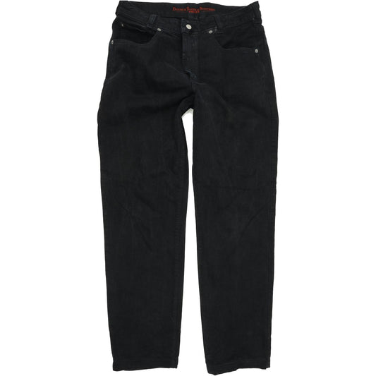 Joker Double Saddle Stitched Men Black Straight Regular Jeans W35 L34