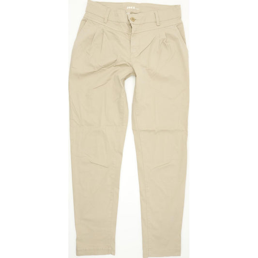 Joker Women Beige Straight Slim Chino Stretch Trousers W29 L30