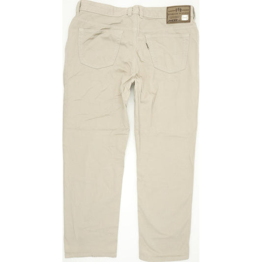 Joker Harlem Walker Men Beige Straight Regular Trousers W40 L30