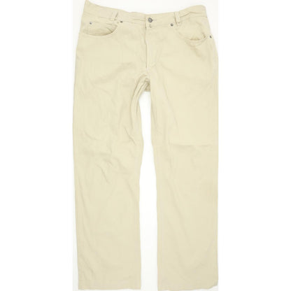 Joker GoldCoast Men Beige Straight Regular Trousers W36 L32