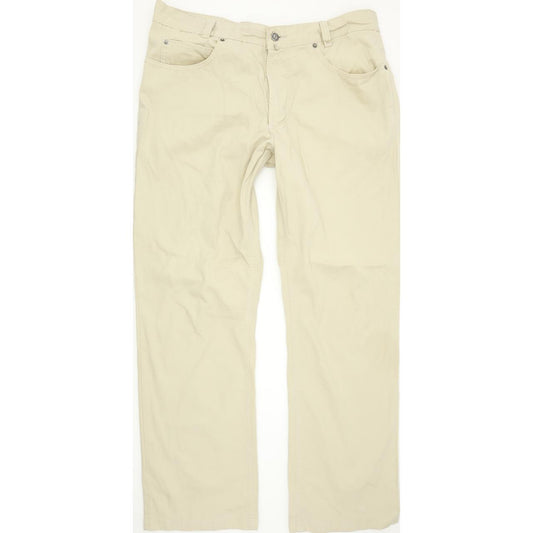 Joker GoldCoast Men Beige Straight Regular Trousers W36 L32