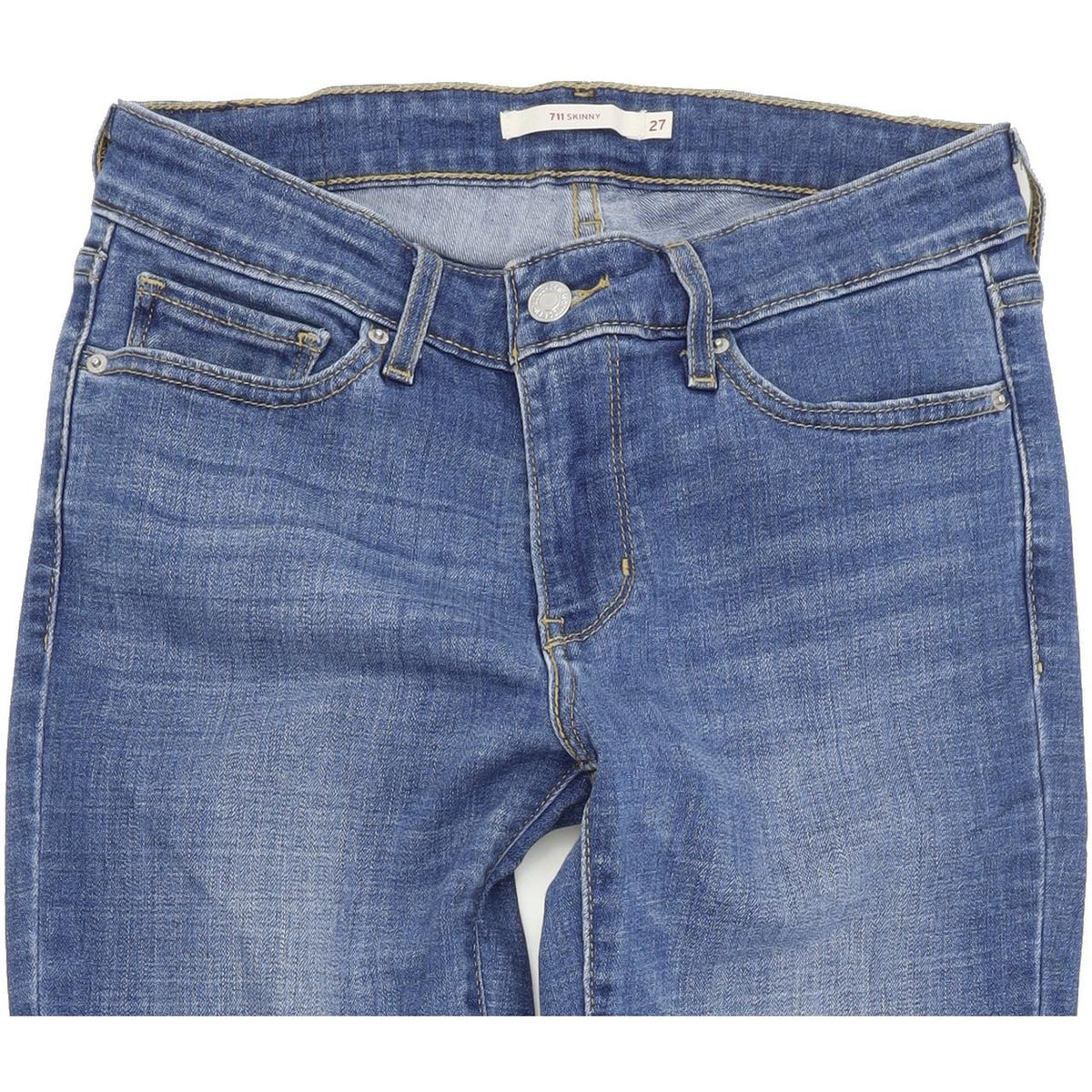 Levi's 711 Women Blue Skinny Slim Stretch Jeans W27 L30