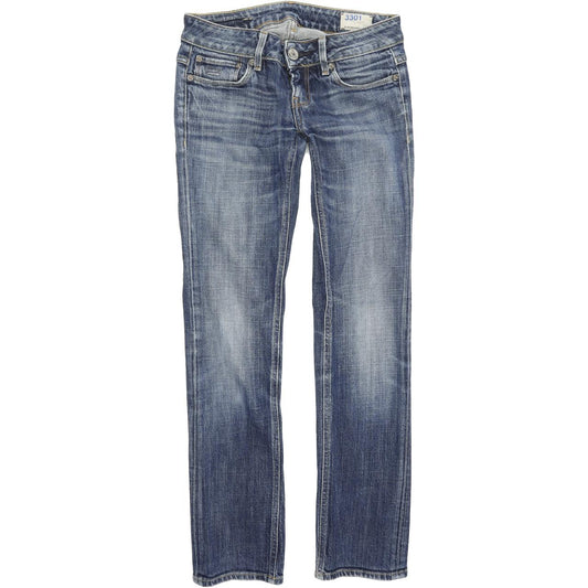 G-Star 3301 Women Blue Straight Regular Stretch Jeans W25 L28