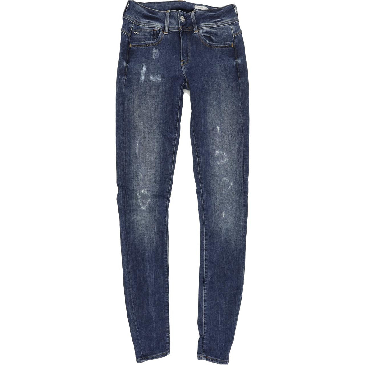 G-Star Lynn D-Mid Women Blue Skinny Slim Stretch Jeans W28 L36