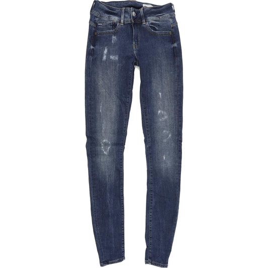G-Star Lynn D-Mid Women Blue Skinny Slim Stretch Jeans W28 L36