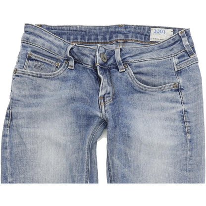 G-Star 3301 Women Blue Straight Regular Stretch Jeans W29 L32