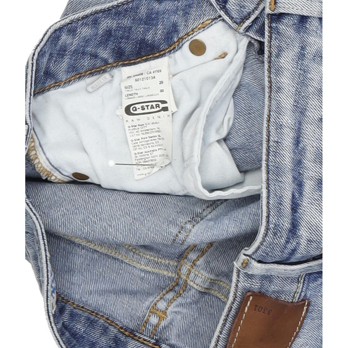 G-Star 3301 Women Blue Straight Regular Stretch Jeans W29 L32