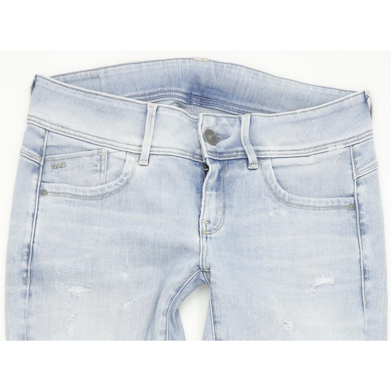 G-Star Women Blue Straight Slim Stretch Jeans W28 L32