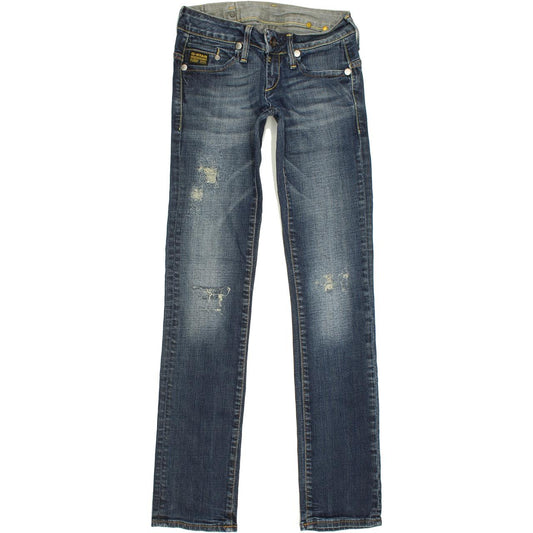 G-Star Midge Women Blue Straight Slim Stretch Jeans W26 L32