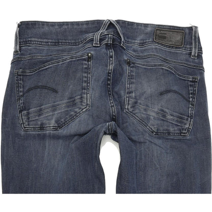 G-Star Lynn Mid Women Blue Skinny Slim Stretch Jeans W28 L34
