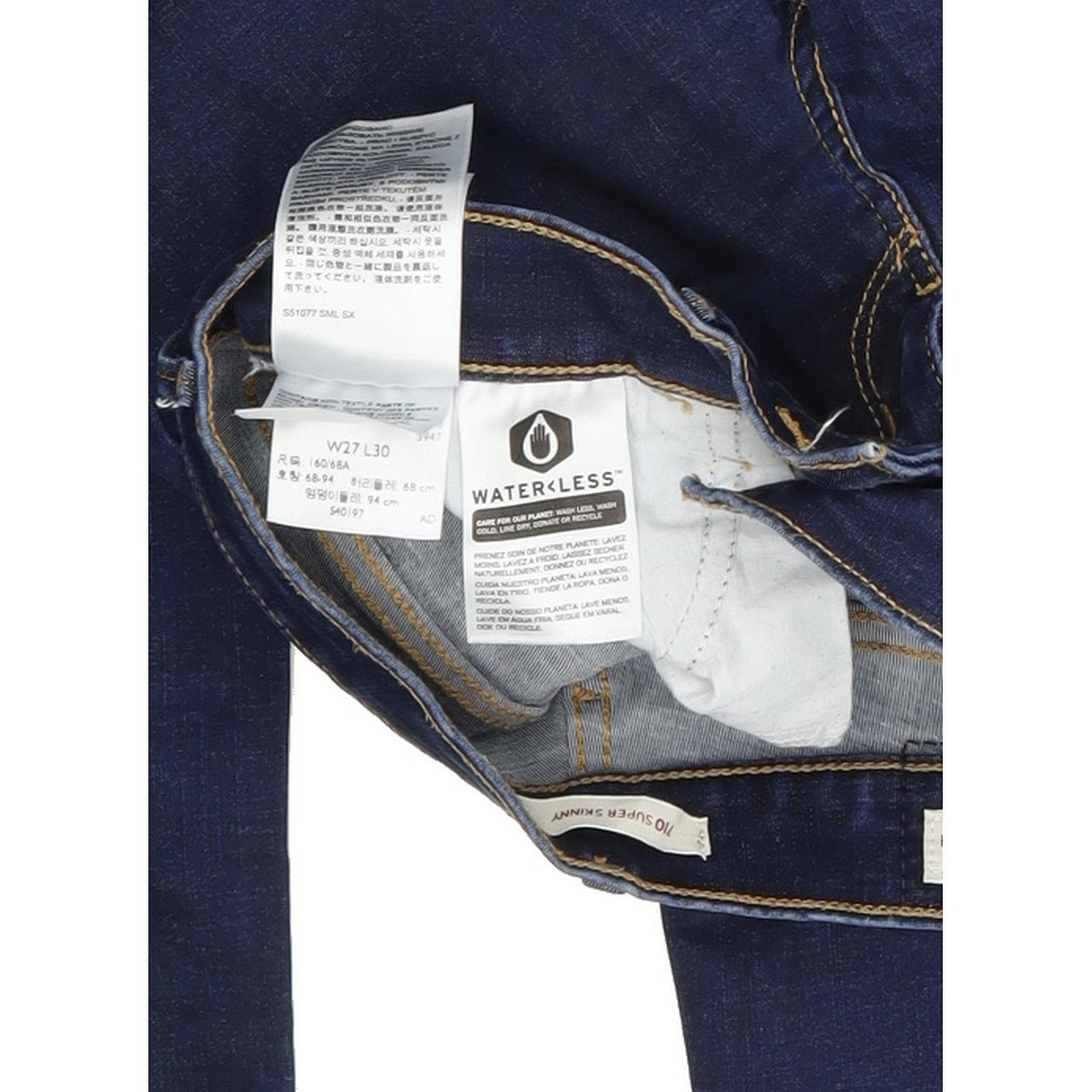 Levi's 710 Women Blue Skinny Slim Stretch Jeans W27 L30