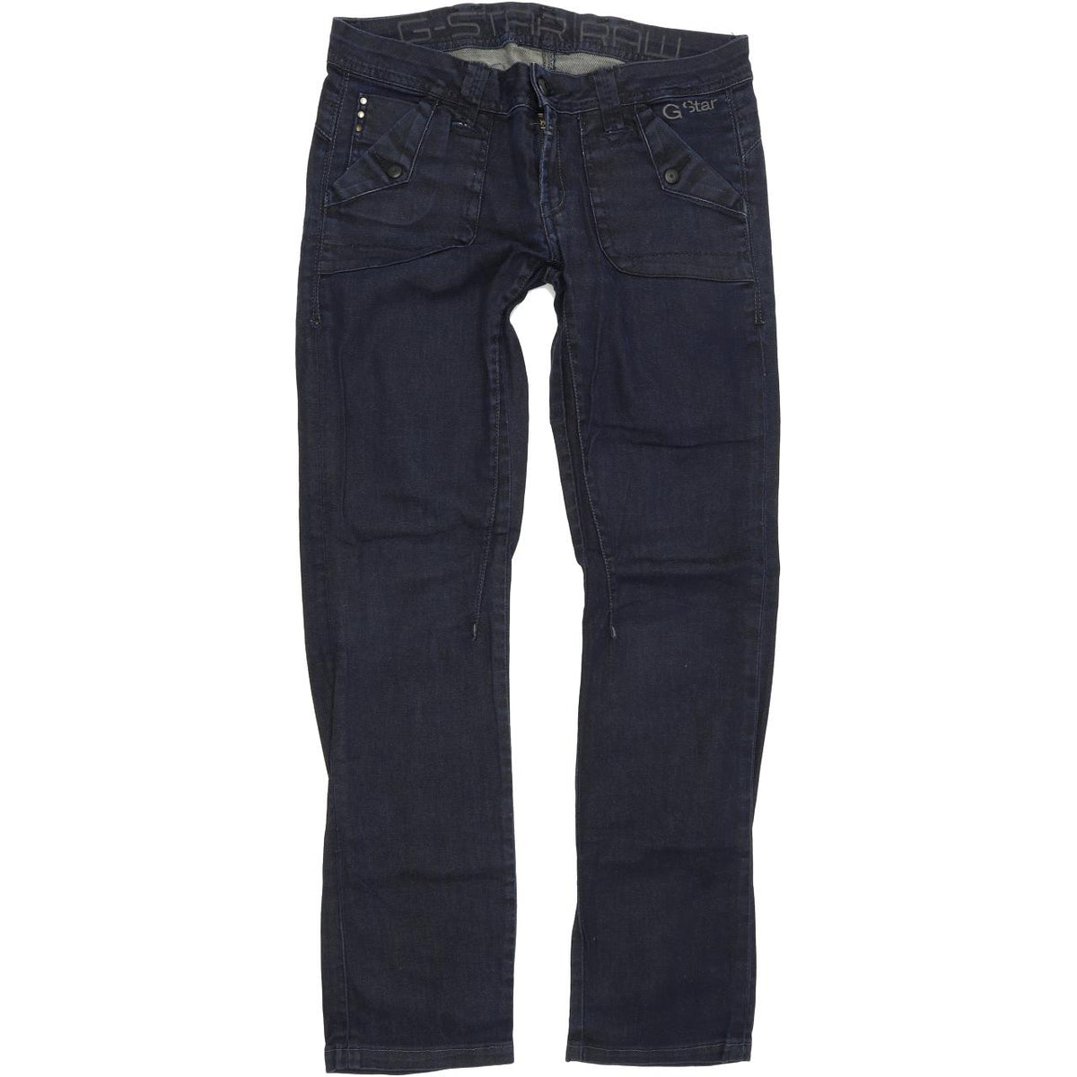 G-Star Women Blue Straight Regular Stretch Jeans W28 L29