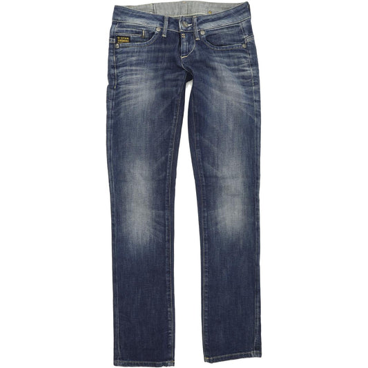 G-Star Women Blue Straight Regular Stretch Jeans W26 L32