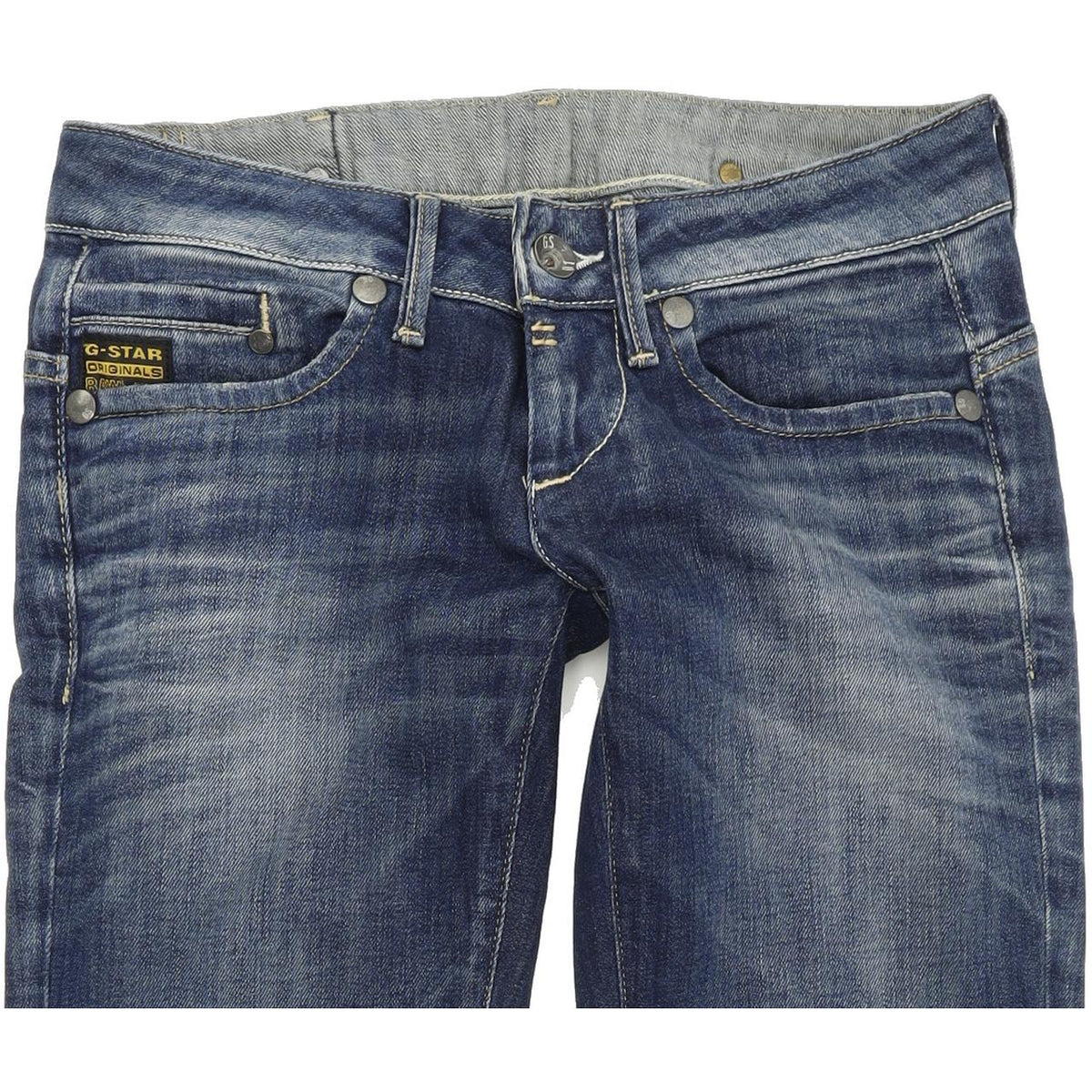 G-Star Women Blue Straight Regular Stretch Jeans W26 L32