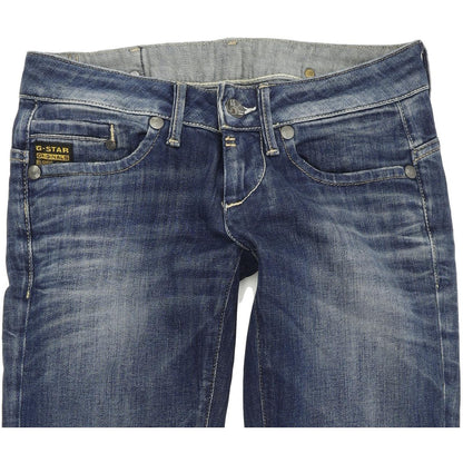 G-Star Women Blue Straight Regular Stretch Jeans W26 L32