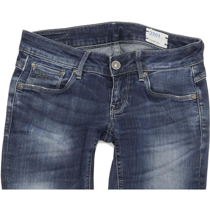 G-Star 3301 Women Blue Straight Regular Stretch Jeans W28 L32