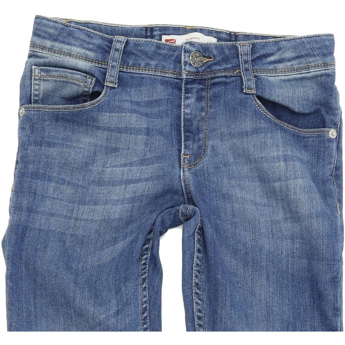 Levi's 711 Kids Women Blue Skinny Slim Stretch Jeans W24 L28